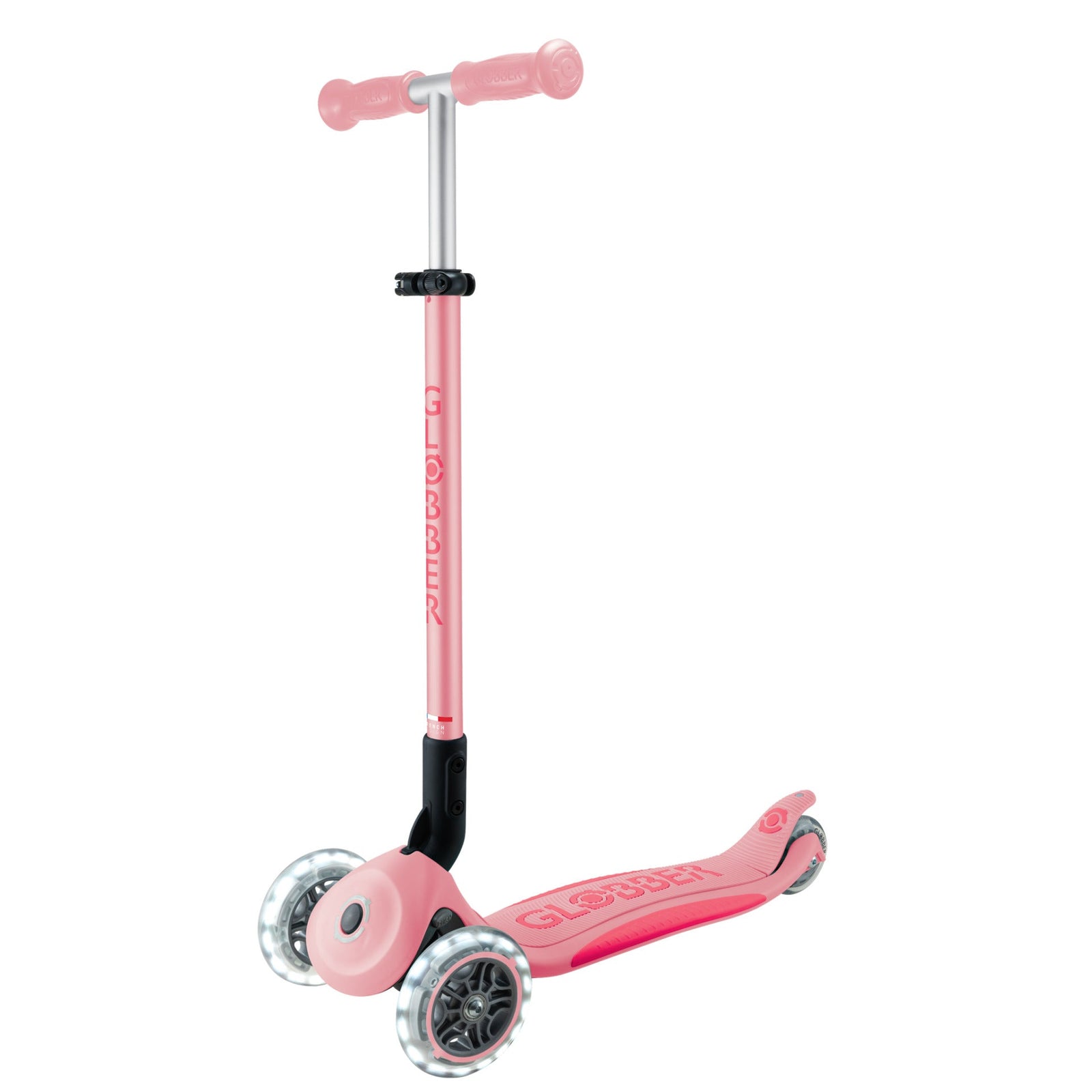 Globber Primo Foldable Plus Lights V2 發光車輪摺疊兒童滑板車-Pastel Pink-Suchprice® 優價網