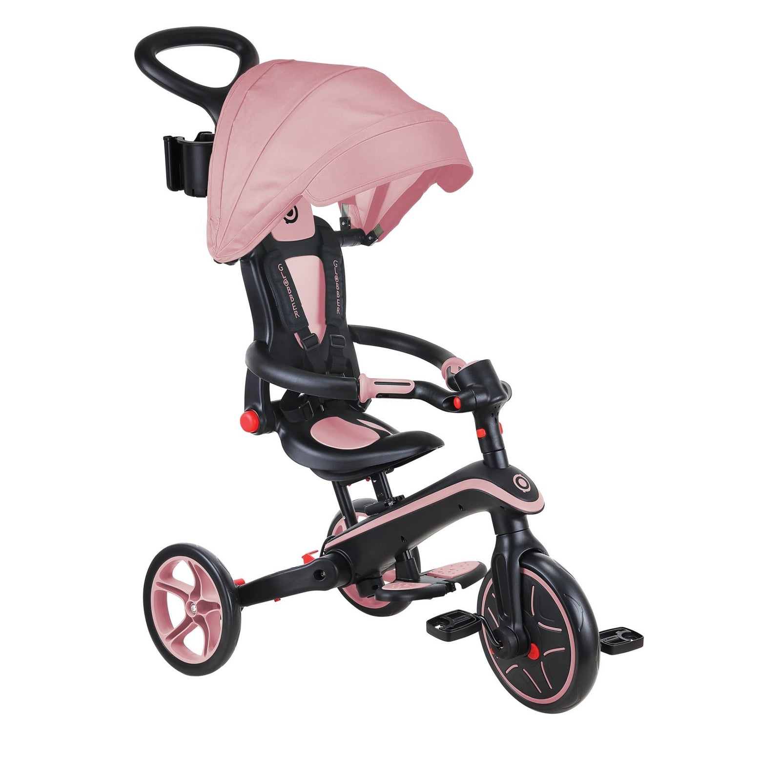 Globber Explorer Trike Foldable 4 in 1 可摺疊三輪車-Deep Pastel Pink-Suchprice® 優價網