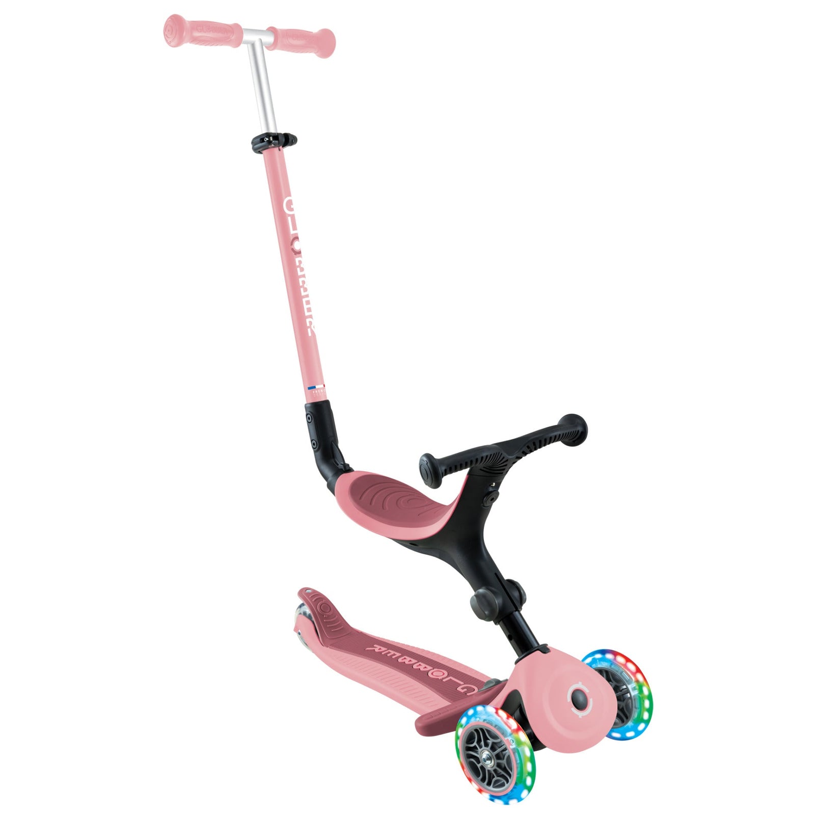 Globber GO•UP ACTIVE LIGHTS 3輪摺疊式滑板車-Pastel Pink-Suchprice® 優價網