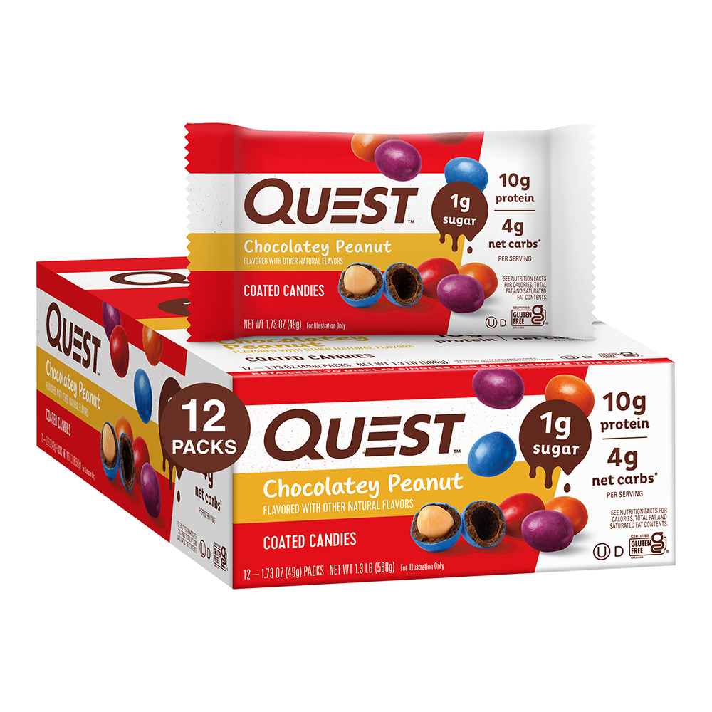 Quest Nutrition Chocolatey Peanut Coated Candies 花生朱古力豆-1包 49g-Suchprice® 優價網