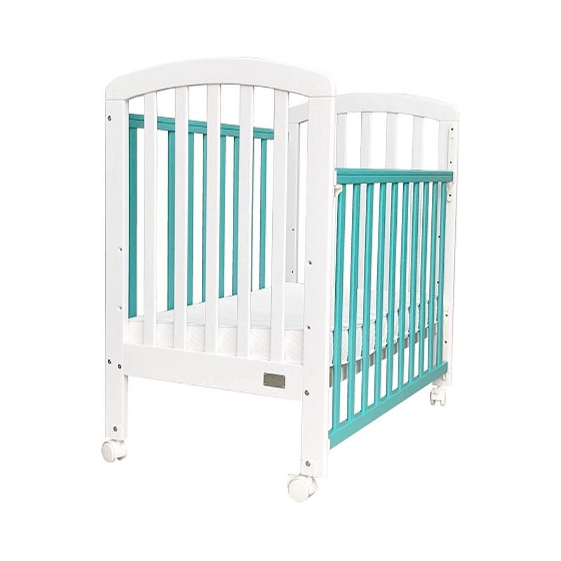 Baby Star Medi 嬰兒木床 包括3"床褥-湖水藍+白-Suchprice® 優價網
