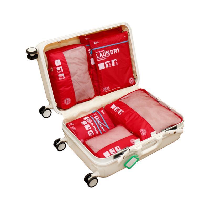 Botta Design 韓國品牌 旅行收納袋 7件裝-紅色 Red-Suchprice® 優價網