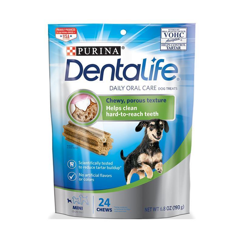 Dentalife 狗狗潔齒棒 迷你犬 5-20磅 專用 袋裝 6.8oz 24條-1袋-Suchprice® 優價網