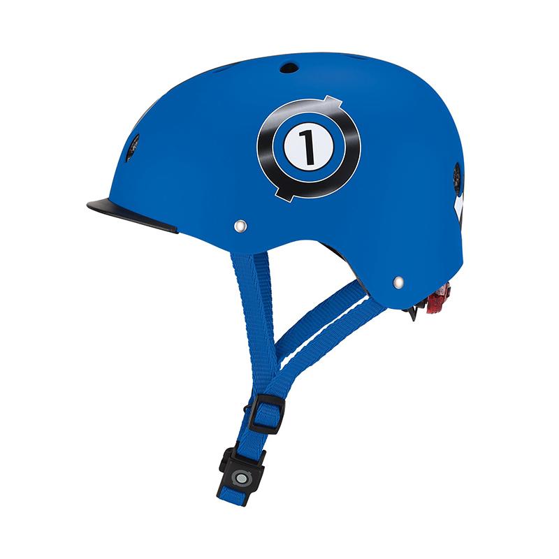 Globber Helmets Elite Lights LED閃燈兒童頭盔 (48-53cm)-NAVY BLUE RACING-Suchprice® 優價網