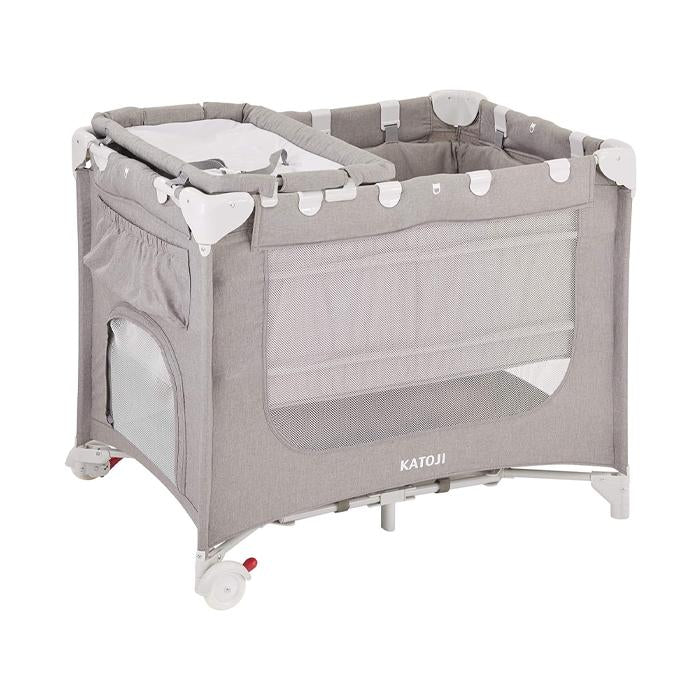 Katoji 多用途便攜式可摺疊嬰兒床 遊戲床-灰色-Suchprice® 優價網