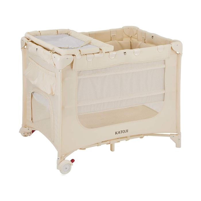 Katoji 多用途便攜式可摺疊嬰兒床 遊戲床-米色-Suchprice® 優價網