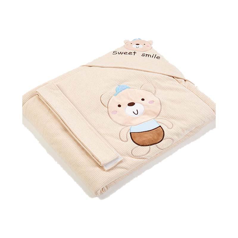 Lenny World 天然彩棉針織嬰兒抱被 快樂小熊-Suchprice® 優價網