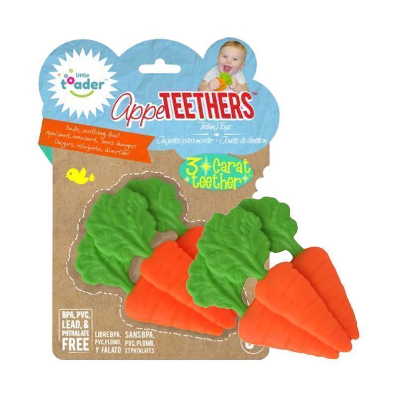 Little toader appeTEETHERS 3D食物造型嬰兒牙膠玩具-3個紅蘿蔔-Suchprice® 優價網