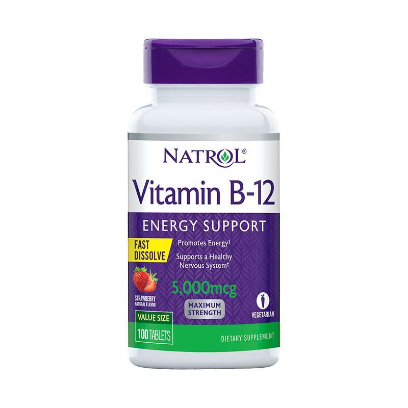 Natrol Vitamin B12 Strawberry Fast Dissolve-100 Tablets-Suchprice® 優價網