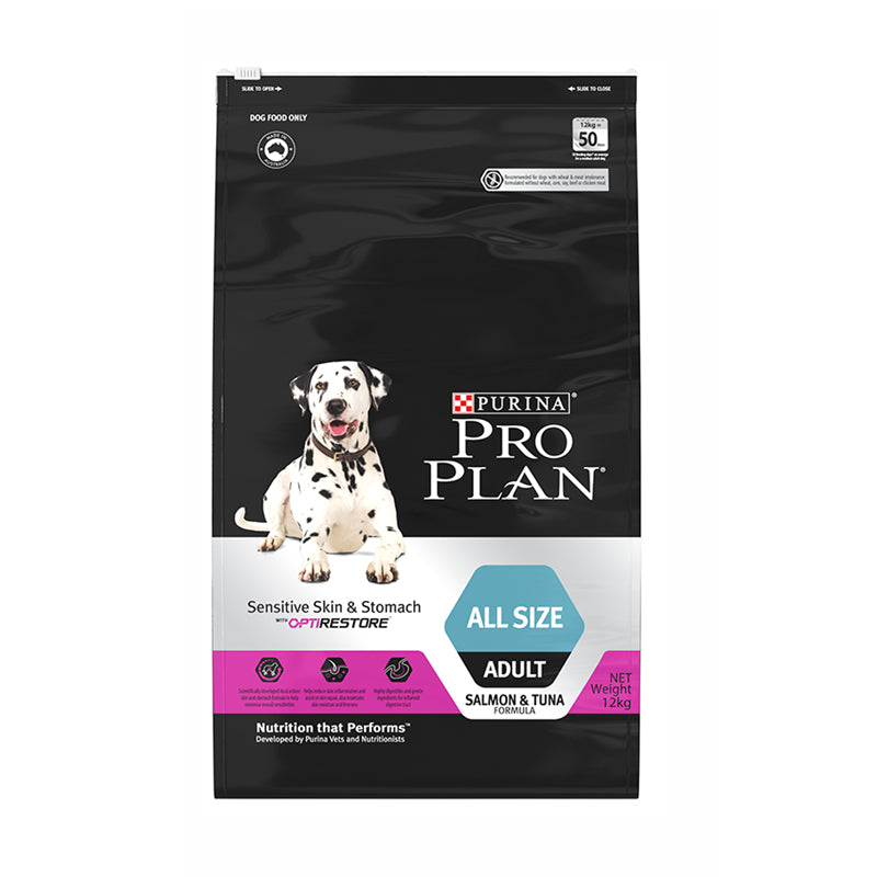 PRO PLAN 成犬敏感皮膚及腸胃配方（三文魚）狗乾糧 袋裝-12kg-1袋-Suchprice® 優價網