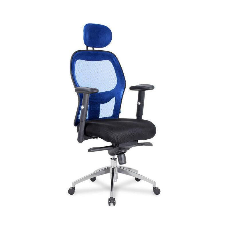 ProWork® BD01 辦公椅 電腦椅 鋁合金腳 升降扶手-藍色 Blue-自己裝(紙箱包裝)-Suchprice® 優價網