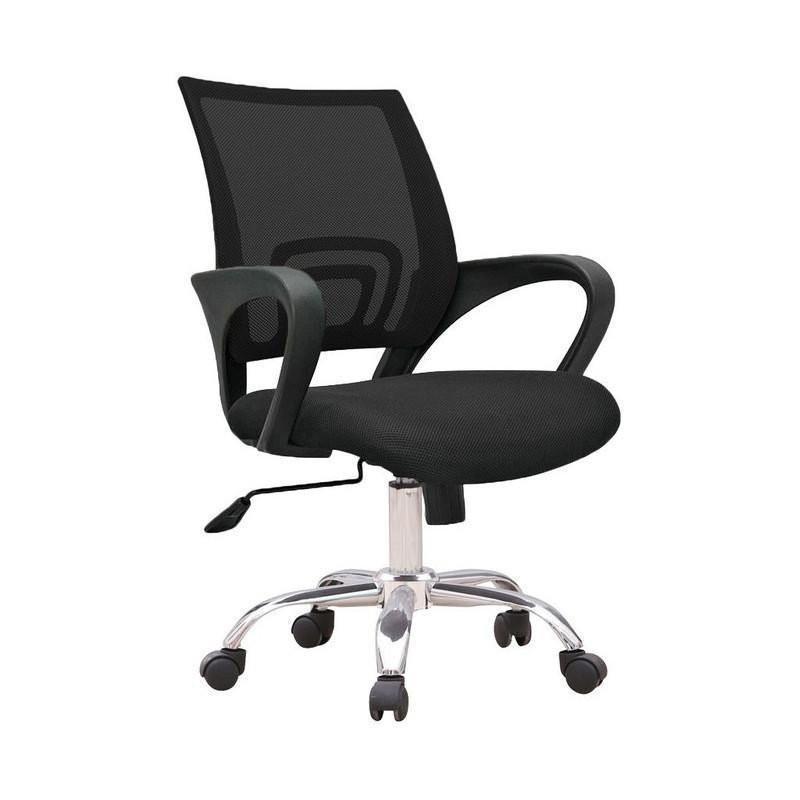 ProWork® C12 辦公椅 電腦椅 電鍍鋼腳-黑色 Black-自己裝(紙箱包裝)-Suchprice® 優價網