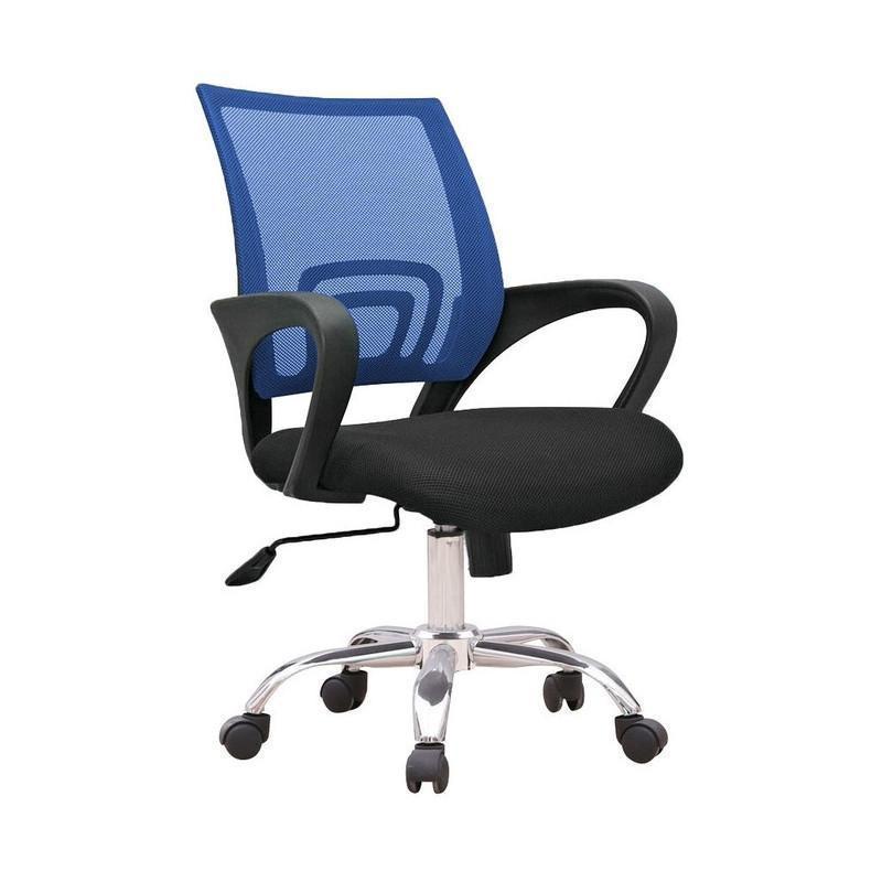 ProWork® C12 辦公椅 電腦椅 電鍍鋼腳-藍色 Blue-自己裝(紙箱包裝)-Suchprice® 優價網