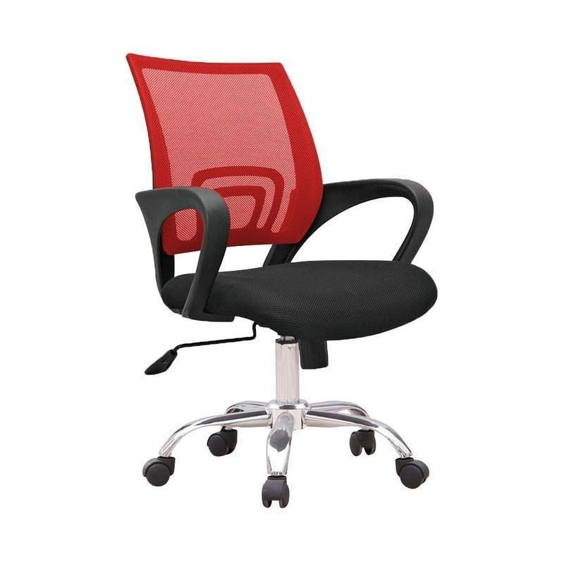 ProWork® C12 辦公椅 電腦椅 電鍍鋼腳-紅色 Red-自己裝(紙箱包裝)-Suchprice® 優價網