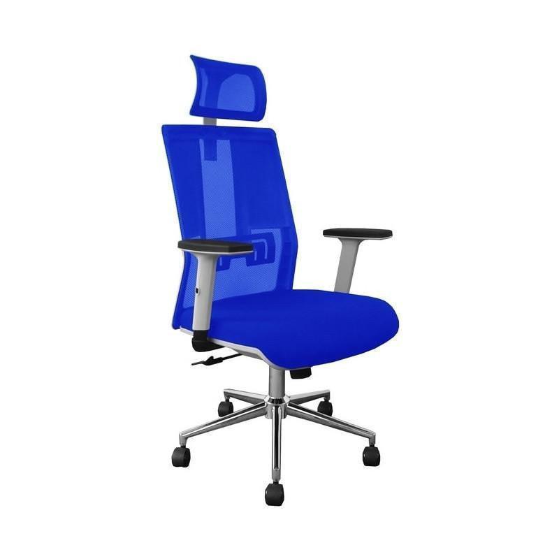 ProWork® D42 辦公椅 電腦椅 電鍍鋼腳 升降扶手-藍色 Blue-自己裝(紙箱包裝)-Suchprice® 優價網