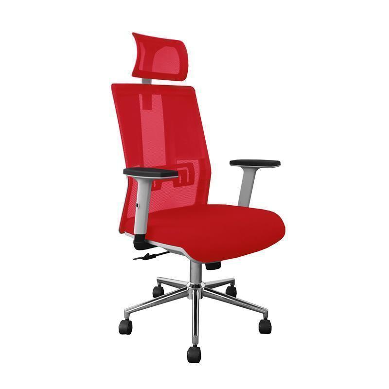 ProWork® D42 辦公椅 電腦椅 電鍍鋼腳 升降扶手-紅色 Red-自己裝(紙箱包裝)-Suchprice® 優價網