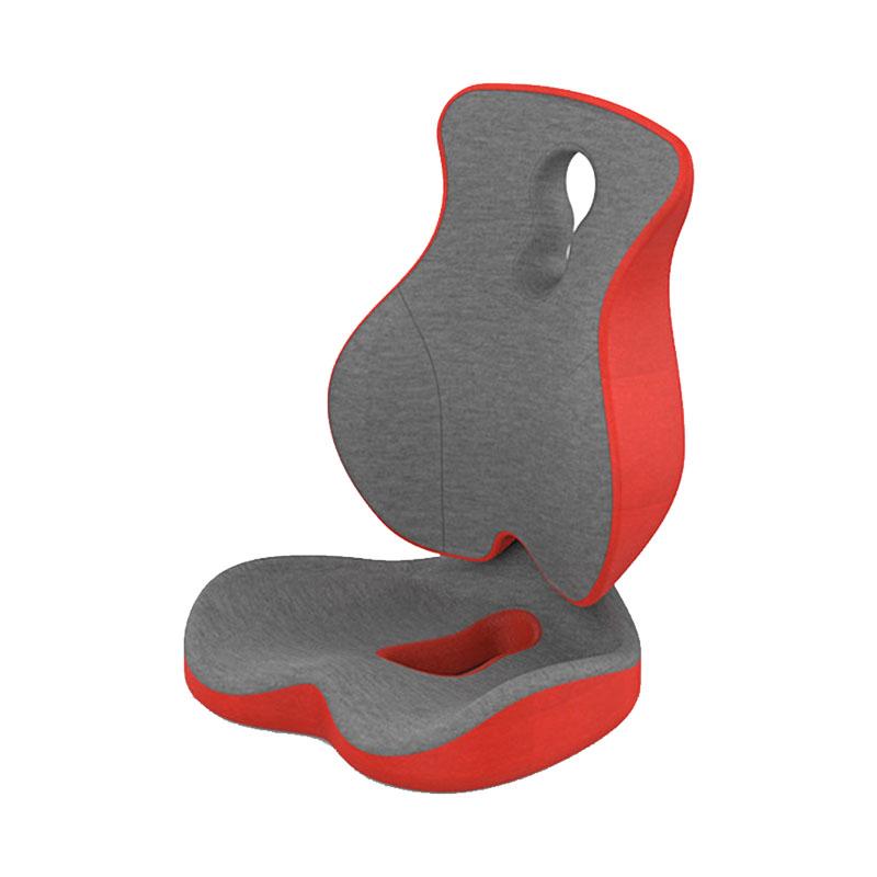 ProWork®M05 人體工學記憶海綿腰墊坐墊組合-紅色/深灰色-Suchprice® 優價網