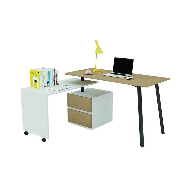 ProWork® W43 多功能可旋轉式雙書桌 電腦桌 辦公桌-淺木色-自己裝(紙箱包裝)-Suchprice® 優價網