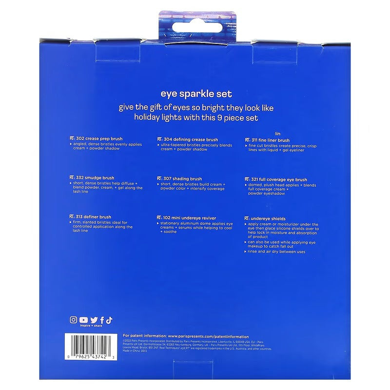 Real Techniques Sparkle 眼部化妝掃9件套裝, Cruelty-Free-Suchprice® 優價網