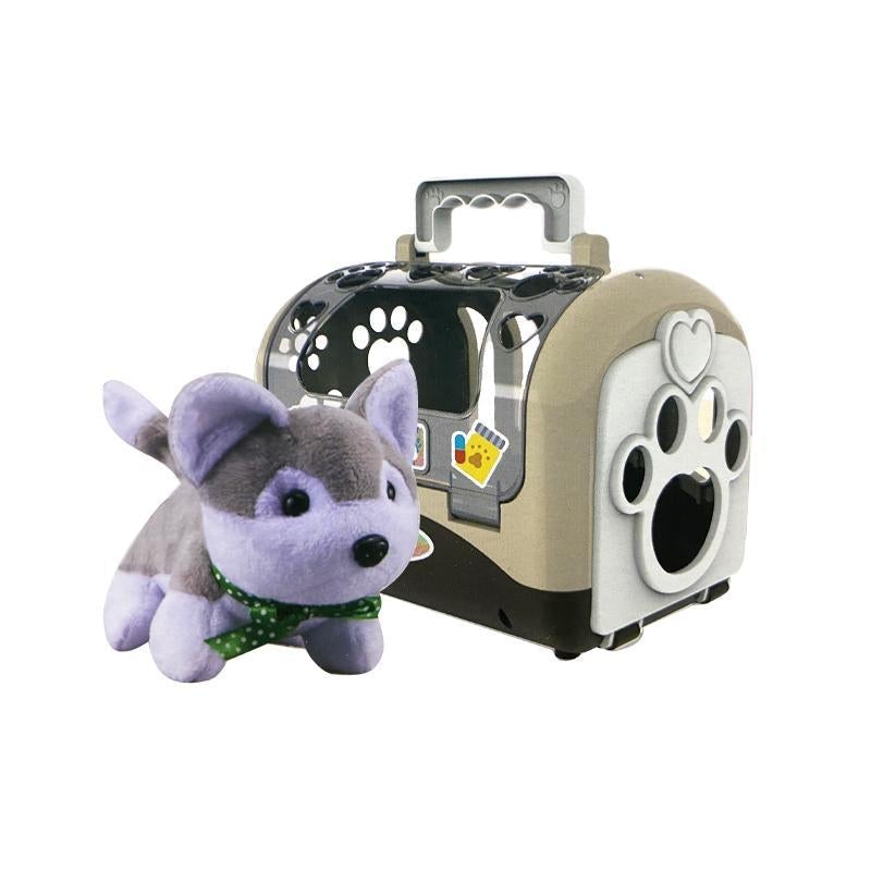 Royal Toys 可愛寵物狗手提籠 - 灰色狗-Suchprice® 優價網