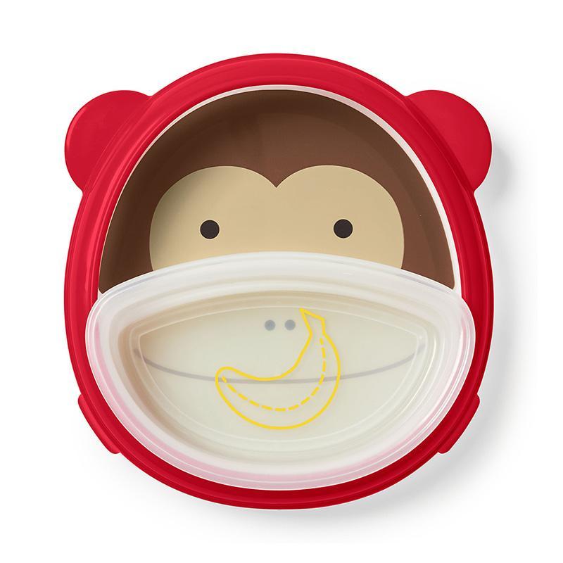 Skip Hop Zoo Smart Serve Plate & Bowl Set 可愛動物園整潔餐具套裝 6個月以上 美國品牌-小猴子-Suchprice® 優價網