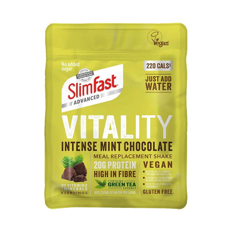 SlimFast Advanced Vegan Vitality High Protein Meal Replacement Powder Shake Mint Chocolate 432g (8 servings)-Suchprice® 優價網