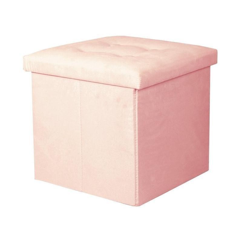 Suchprice® 優價網 可摺疊儲物凳/儲物箱-細-絨面-粉紅色-Suchprice® 優價網