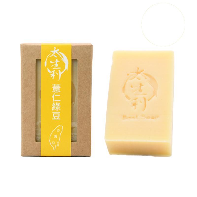 太生利 薏仁綠豆皂 台灣冷製手工皂 透亮淨白 100g（附送起泡袋1個）-1件-Suchprice® 優價網