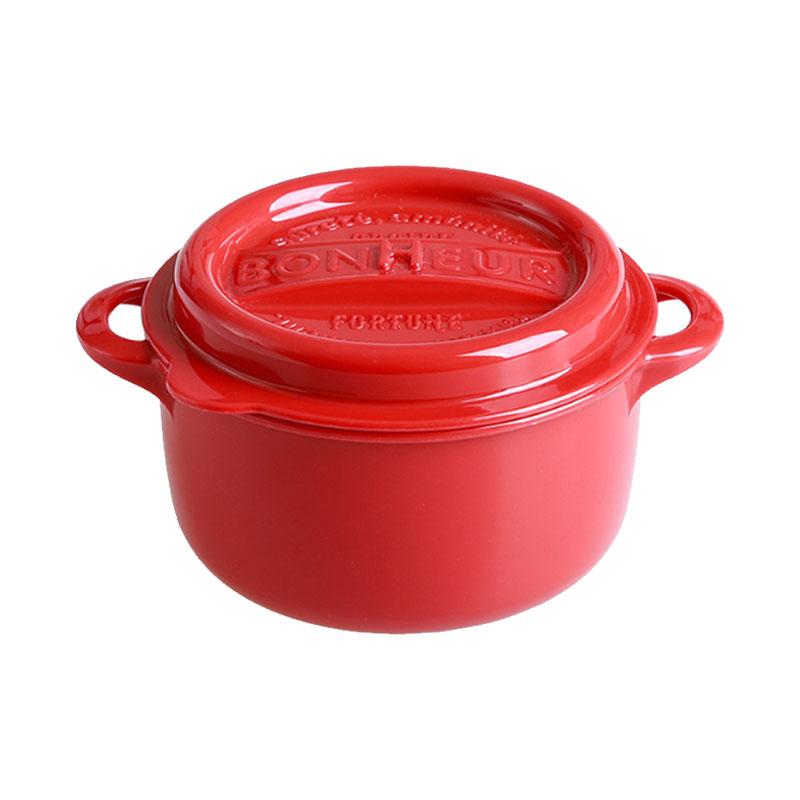 YAMADA 仿琺瑯鍋塑膠保鮮盒 食物盒-Round 550ml-Red-Suchprice® 優價網